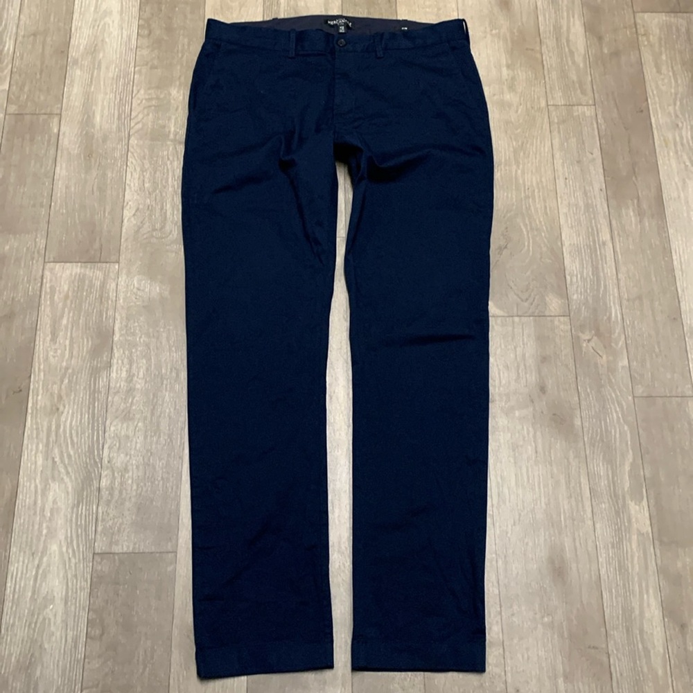 Mens J. Crew Merchantile Flex Slim Fit Navy‎ Blue Business Casual Chino Pants
